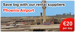Save big with our car rental suppliers at Phoenix Airprort 